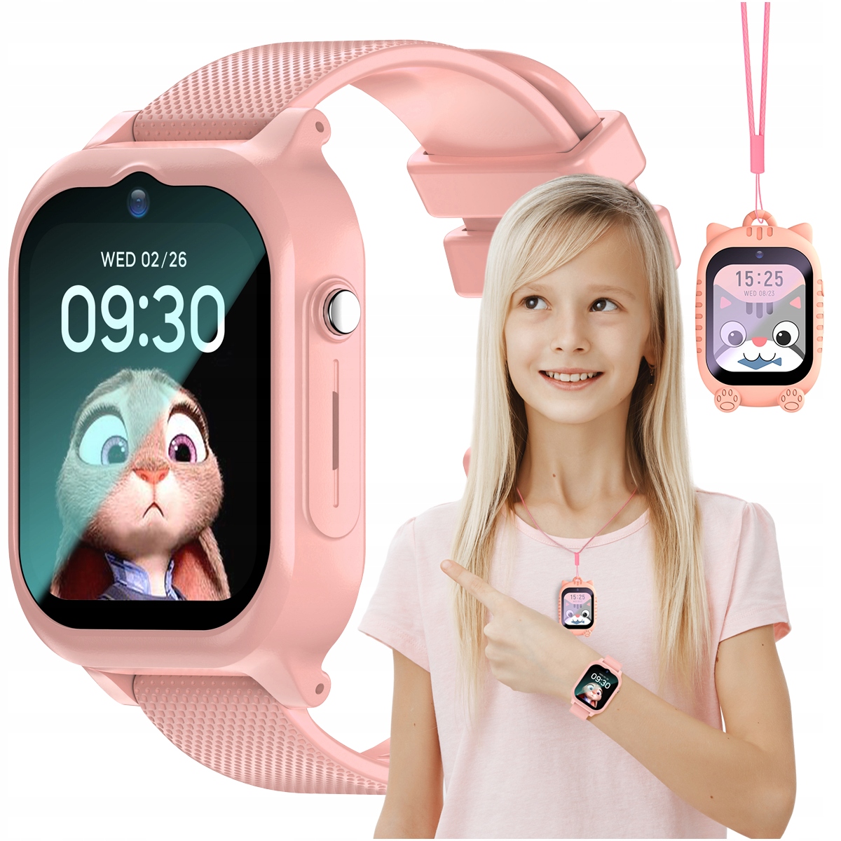 Inteligentné hodinky pre deti JG Smart Detské hodinky KidWatch GPS 4G LTE VIDEO ružové